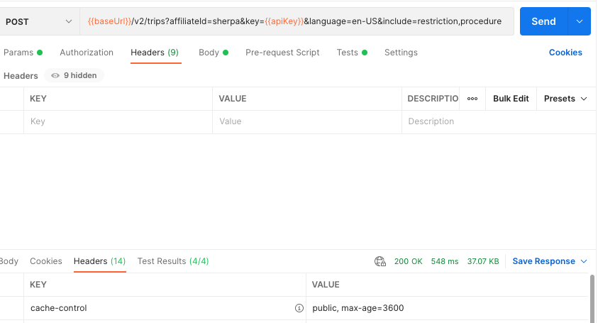 Requirements API Cache